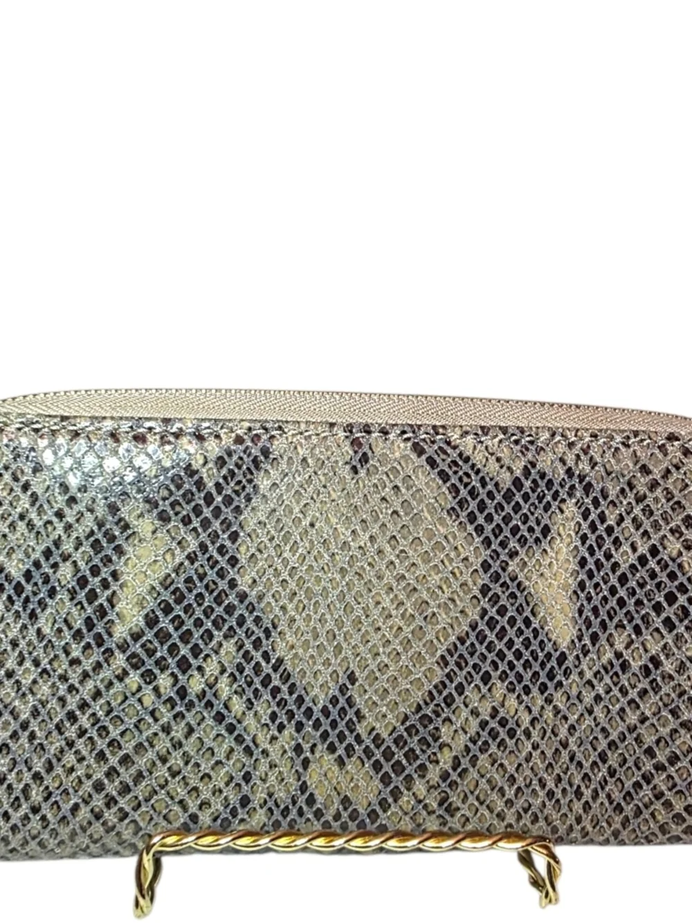 Michael Kors Metallic Snake-Print Wallet - Gold - Picture 10 of 11